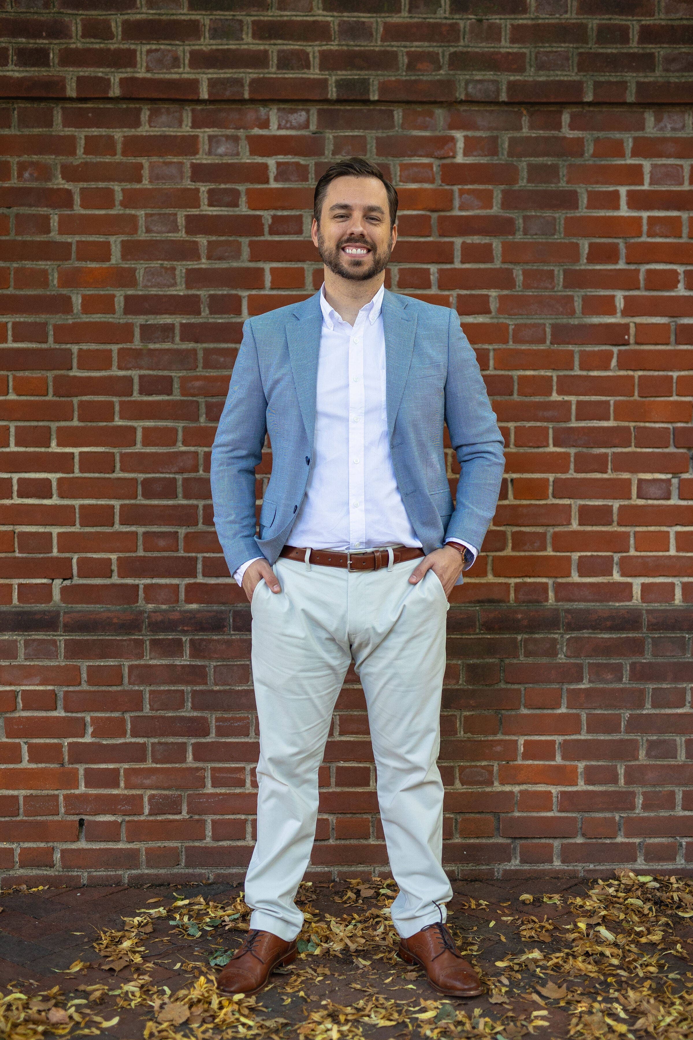 Nicholas Davis in a blue jacket